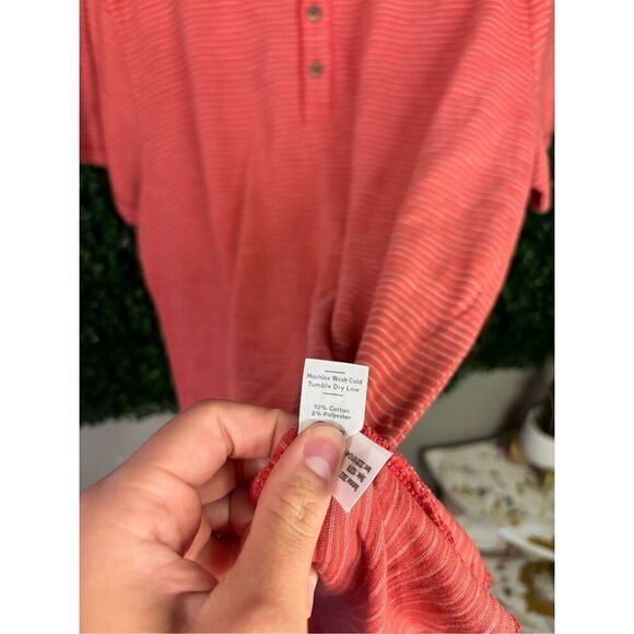 Marine Layer Basic Button Red Striped Tee Sz Medium/Large NWOT - Picture 3 of 4